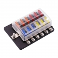 12 Ways 6 Ways Blade Fuse Box Holder Modified Fuse Box Terminal Block with LED Warning Light for Car Boat Marine Trike 12V 24V|F