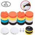 3 Inch 22PCS Car Polish Foam Sponge Drill Polishing Pad Kit with M10 Drill Adapter for Polishing Machine for Car|Automotive Po