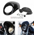 Motorcycle Black Headlight Fairing For Harley 883 1200 Front Fork Mount Dyna Sportster XLCH|Full Fairing Kits| - Officematic