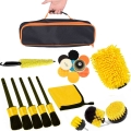 Car Exterior Interior Detail Brush Wash Cleaning Set Polishing Pad Wheel Tire Brush Power Scrubber Brushes Auto Accessories Kit|