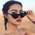 2022 Sexy Cat Eye Sunglasses Women Mirror Black Small Triangle Sun Glasses Female Lens Shades Streetwear Eyewear Outdoor UV400|C