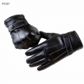 Motorcycle gloves simulation washed leather gloves autumn and winter PU plus velvet touch screen gloves|Gloves| - Ebikpro