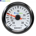 Earth Round 52mm Black Shell Blue Light Auto Car Turbo Pressure Turbin Vacuum Boost Gauge Press 30~30 PSI Meter |ga