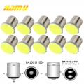 10 Pcs Car Led Bulb P21w 1156 Ba15s 1157 Bay15d Turn Signal Light Cob 12v 7000k White Auto Backup Reverse Parking Brake Lamps -