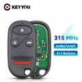 KEYYOU 315MHz 3 Buttons Keyless Remote Control Key Car Fob Transmitter Key KOBUTAH2T For Honda Accord 1998 1999 2000 2001 2002|C