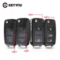 Keyyou 3 Button Flip Remote Key Shell Car Key Case For Vw Volkswagen Tiguan Golf Sagitar Polo Mk6 Caddy Passat B6 Auto Keys Case