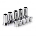 10Pcs TR413/TR414 Chrome Car Truck Tire Wheel Tyre Valve Stem Hex Caps with Sleeve Covers Left Right Front Rear Auto Accessories