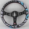 Jdm Vertex Style 13inch Genuine Leather Embroidery Drift Sport Steering Wheel