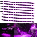 2/4pcs 12v Car Led Flexible Light Strip Purple Self-adhesive Super Bright Energy Saving Waterproof Motor Vehicle Decor 15 Led -