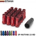 Mt V48 Auto Steel Acorn Rim Extended Open End Wheel Racing Lug Nuts With One Key M12x1.5 Or M12x1.25 20pcs Ep-nutv48 - Nuts &