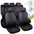 9pcs Automobile Car Seat Cover Protector Pu Leather Front Rear Full Set Universial With Zipper For 5 Seats Car - Automobiles Sea