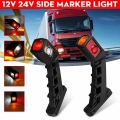 Pair 10 30V Trailer Truck LED Side Marker Light Turn Signal Indicator Stop Lamp For RV Lorry Caravan|Truck Light System| - Off