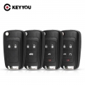 KEYYOU 2/3/4/5 Buttons Flip Folding Remote Key Shell For Chevrolet Cruze Lova Sail Aveo Key Case With HU100 Blade|Car Key| - O