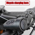 2 in 1 ABS Bike Anti Theft Alarm Ring USB Rechargeable Loud Sound Bicycle Electric Bell Horn Cycling Equipment|Bicycle Bell| -