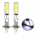 H1/H3 Car Fog Light Bulbs Headlight 6000K Xenon White 6000LM LED COB Chip Dural Light Bulbs Vehicle Lamp Auto Refill Bulbs|Car F