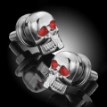 4Pcs/pack DIY 3D Design Decoration Chrome Skull Universal Motorcycle Metal Chrome red Skull License Number Plate Frame Screw|Nut