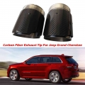 2PCS Carbon Fiber Exhaust Tip For For Jeep Grand Cherokee （2011 2017） 2PCS Carbon Fiber Muffler Tips Car Exhaust Pipes|Muffler