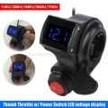 1 Set Electric Vehicle E-bike Voltage Display Switch Handle Finger Thumb Throttle Scooter With Power Led Display Handlebar Grips