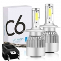 H4 LED H7 H11 H1 9005 Auto C6 COB Car Headlight Bulbs 50W 7600LM Car Styling 6000K Led Automotivo 6000K Cold White 9005/HB3| |