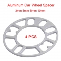 Spewprp 4pcs Universal 3mm 5mm 8mm 10mm Aluminum Car Wheel Spacer Shims Plate Fit 4x100 4x114.3 5x100 5x108 5x114.3 5x120 - Tire