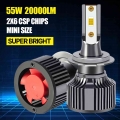 Carshark H7 Led Headlight Turbo 20000lm H1 H4 Bulbs High Low Beam Hb3 Hb4 Lamps 4300k 6000k 8000k H8 H9 H11 9005 9006 Fog Lights