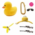 Car Small Yellow Duck Part + Lights Airscrew Standing Duck Brokenmotorcycle Accessories Decor Wind Bike Motor Riding Cycling|Bic