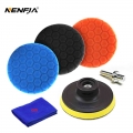 3pcs Hexagonal Polished Pad Set Sponge Disc Buffing Sponge Waxing Polishing Pad Kit Set For Car Polisher Buffer 3/4/5/6/inches -