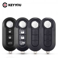 KEYYOU Flip 3 Buttons Remote Car Key Shell Blank Case For Fiat 500 Panda Punto Bravo For Citroen For Peugeot Auto Uncut Blade|C