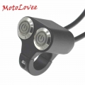 LED 22mm Motorcycle Switches Handlebar Mount Button Switch Headlight Hazard Brake Fog Light ON OFF Aluminum Alloy Manual Return|