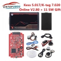 Unlimited 2.80 KESS V5.017 EU Red PCB KTAG V7.020 4 LED Master OBD2 ECU Chip Tuning Tool K TAG V2.25 LED BDM Frame Online KESS|C