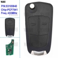 Walklee Remote Key Fit For Opel/vauxhall Opel Corsa D 2007-2012, Meriva B 2010-2013, For Huf 0113 Ce For Delphi G1-am433tx - Car