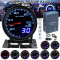 Eluto Universal 12v 2 Inch 52mm With Sensor Car Meter Oil Pressure Gauge Bar 10 Color Led Digital & Indicator Pin Double Dis