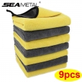 Microfiber Cleaning Towel 3/6/9pcs Micro Fiber Wash Towels For Car Double Layer Extra Soft Cleaning Drying Cloth Car Wash Rags -