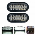 2x 12V 24 LED highlight Truck Trailer Stop Turn Tail Brake Light highlight Side Marker Lamp Trailer Truck Lamp White Set caravan