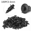 100pcs Car 6mm Black Panel Rivet Fasteners Push Pin Clips Kit Plastic For Suzuki Gsxr Interior Accessories Car Cilps - Nuts &