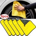 Microfiber Auto Washing Towel Car Cleaning Thicken Water Absorption Drying Cloth Auto Wiping Absorbent Cloth Car Towels 1 5pcs|C