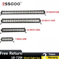 7'' 14'' 20'' 25 Inch Work Light Bar Car Offroad Work Lamp Bar 18w 36w 54w 72w Car Roof Led Work Light F