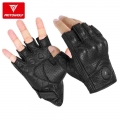 Summer Motorcycle Fingerless Gloves Accessories Sheepskin Leather Half Finger Gloves Motocross Gant Moto Guantes Moto Verano|Glo