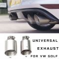 1 Pcs Matte Stainless Steel Car Muffler Tip Exhaust Tip System Universal Exhaust Pipe For Golf 7 Golf R GTI 54mm 57mm63mm Nozzle