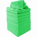 10 Pcs Car Clean Drying Towels Microfiber Wash Cloth Soft Towels Green Car Body Care Dishcloth Detailing Washing Accessories| |