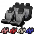 Car Seat Covers Set Universal Fit Most Cars With Butterfly Pattern Tire Track Detail Styling Protector Covers For The Car - Auto