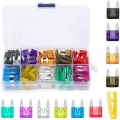 120pcs Small Size Blade Car Fuse Combo Set Suitable For Car Truck 2/3/5/7.5/10/15/20/25/30/35a Fuse With Plastic Box - Fuses - O