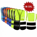 Hi Visibility Reflective Safety Vest With Reflective Strips and 5 Pockets Construction Work Uniform Vest ANSI Class 2 Standard|R