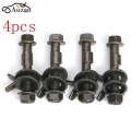 4pcs Tire Eccentric Screw 12mm 14mm Wheel Alignment Camber Adjustment Screw Bolt Kit Cam Bolt Fits 14mm 12mm Wheel Alignment - N