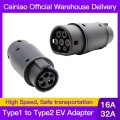 Evse Adaptor Type 2 To Type1 Electric Vehicle Car Ev Charger Connector Sae J1772 Type 1 To Type 2 Ev Adapter For Car Charging -