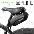 NEWBOLER 1.8L Hard shell Bicycle Saddle Bag Waterproof Cycling Panniers MTB Bike Rear Tool Bag Night Reflective Bike Accessories