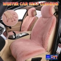 Fuzzy Car Seat Covers Set Fur Front Car Seat Covers Car Plush Cushion Faux Fur Car Seat Cover Keep Warm For Winter Artificial -