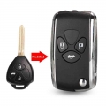 Jinyuqin 3 Button Modified Flip Folding Remote Blank Key Shell For Toyota Corolla Rav4 Toy43 Uncut Blade Fob Case - Car Key - Of