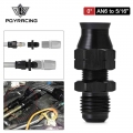 1 Piece Straight 6AN Male Flare to 5/16" (OD 8mm) Tube Hose Fitting Adapter Fuel Hard Line Pipe Aluminum Black Anodized|Fue