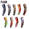 Jaer Outdoor Motorcycle 3d Tattoo Printed Arm Sleeves Sun Protection Bike Basketball Compression Arm Warmers Ridding Cuff Sleeve